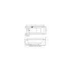 H2O Mona 170x70 cm akril egyenes kád, fényes fehér