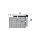 FURATOS POZITÍV LÉPCSŐÉLVÉDŐ PROFIL 2500X42X32 MM, ELOXÁLT MATT EZÜST