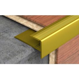   LÉPCSŐÉLVÉDŐ PROFIL LAMINÁLT PADLÓHOZ 2700X16X23 MM, ELOXÁLT MATT ARANY