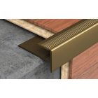 LÉPCSŐÉLVÉDŐ PROFIL LAMINÁLT PADLÓHOZ 2700X16X23 MM, ELOXÁLT MATT BRONZ