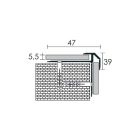 FURATOS POZITÍV LÉPCSŐÉLVÉDŐ PROFIL 2500X47X39 MM, ELOXÁLT MATT EZÜST