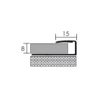 LEZÁRÓ PROFIL 900X15X8 MM, ELOXÁLT MATT EZÜST