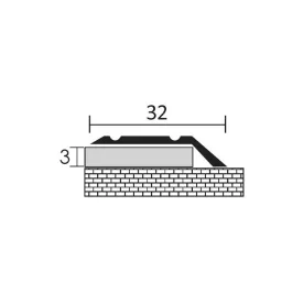   ÖNTAPADÓS SZINTVÁLTÓ PROFIL 2700X32X3 MM, ELOXÁLT MATT ARANY