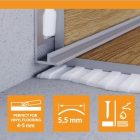 ARBITON PRO S1 LÉPCSŐPROFIL NEGATÍV ÉLRE SZÁLCSISZOLT TITÁN B3 2M/DB