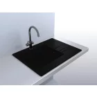 LUNART ARAGORN 650 EGYMEDENCÉS GRÁNIT MOSOGATÓ CSEPPTÁLCÁVAL, BLACK