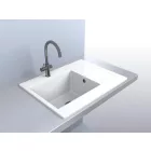 LUNART ARAGORN 650 EGYMEDENCÉS GRÁNIT MOSOGATÓ CSEPPTÁLCÁVAL, PEARL WHITE