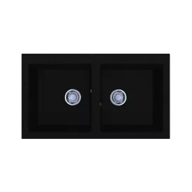 LUNART CHARLOTTE KÉTMEDENCÉS GRÁNIT MOSOGATÓ, BLACK