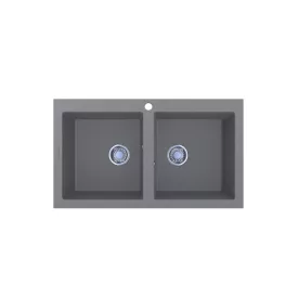 LUNART CHARLOTTE KÉTMEDENCÉS GRÁNIT MOSOGATÓ FÚRT, GREY