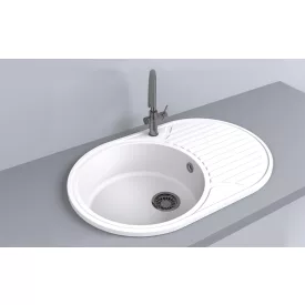   LUNART FERNANDA EGYMEDENCÉS GRÁNIT MOSOGATÓ CSEPPTÁLCÁVAL, PEARL WHITE