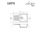 LUNART BASIC Lotti egymedencés gránit mosogató csepptálcával, White