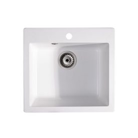   LUNART BASIC Lily egymedencés gránit mosogató fúrt, White