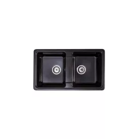   LUNART BASIC NOLEN KÉTMEDENCÉS GRÁNIT MOSOGATÓ, MIDNIGHT BLACK