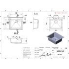 LUNART NOBA 560 EGYMEDENCÉS GRÁNIT MOSOGATÓ, GREY